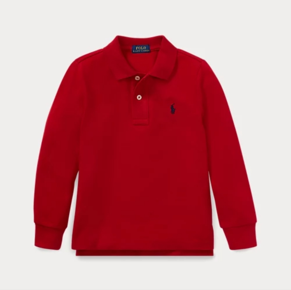 Ralph Lauren Cotton Mesh Long-Sleeve Polo Shirt 2T